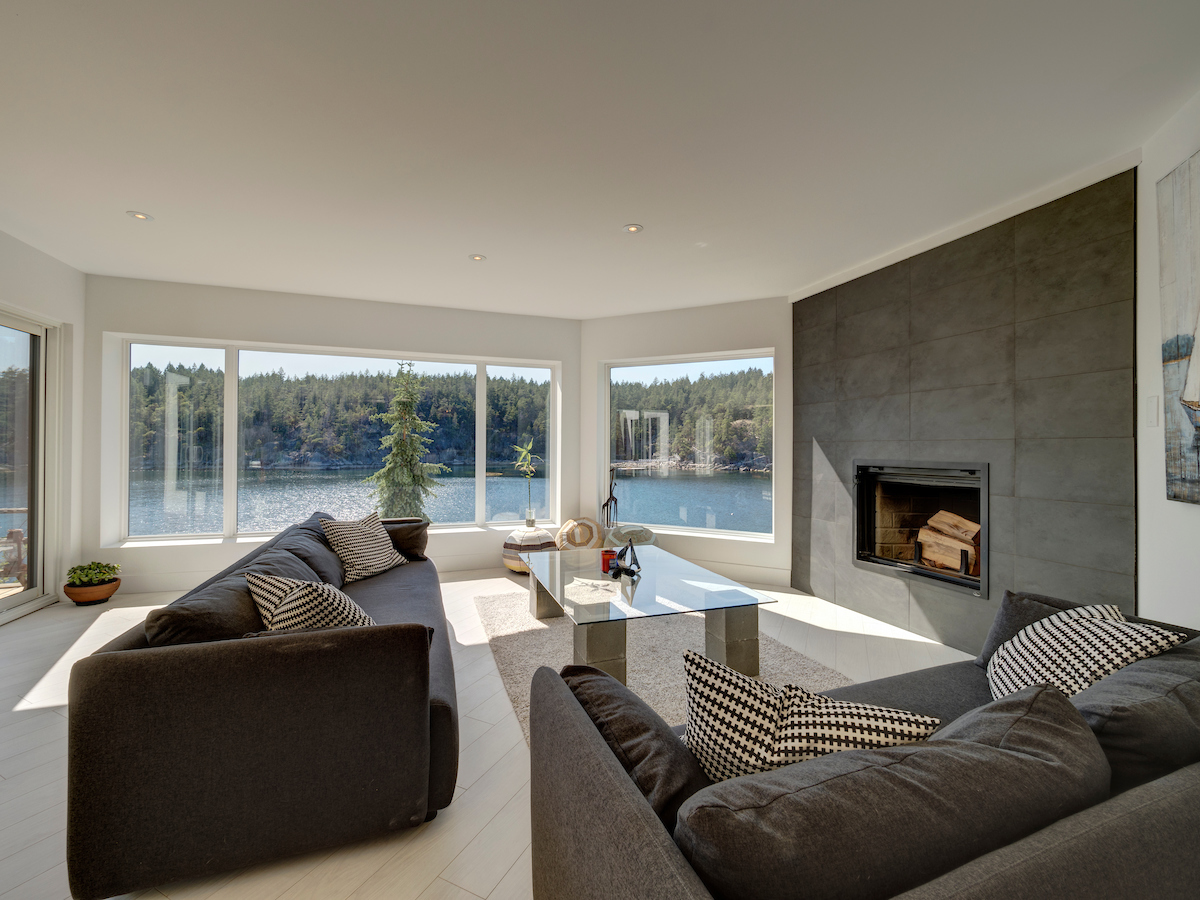 Living room with open-plan layout and natural light